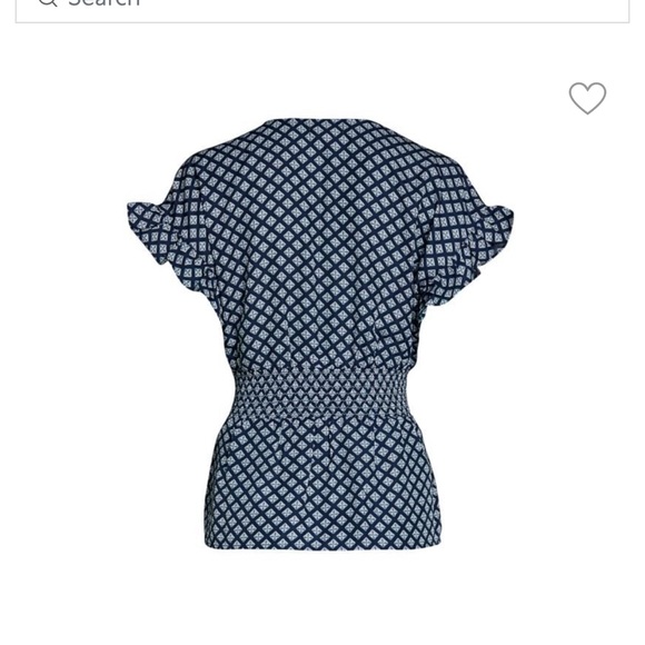 Printed Ruffle-Sleeve Tie-Waist Top - Picture 2 of 2